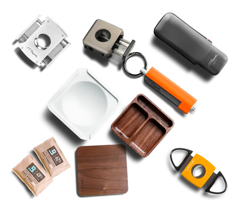Cigar cutters and ashtrays