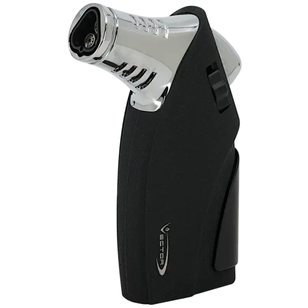 Vector Ironfist triple jet torch lighter in a black crackle finish