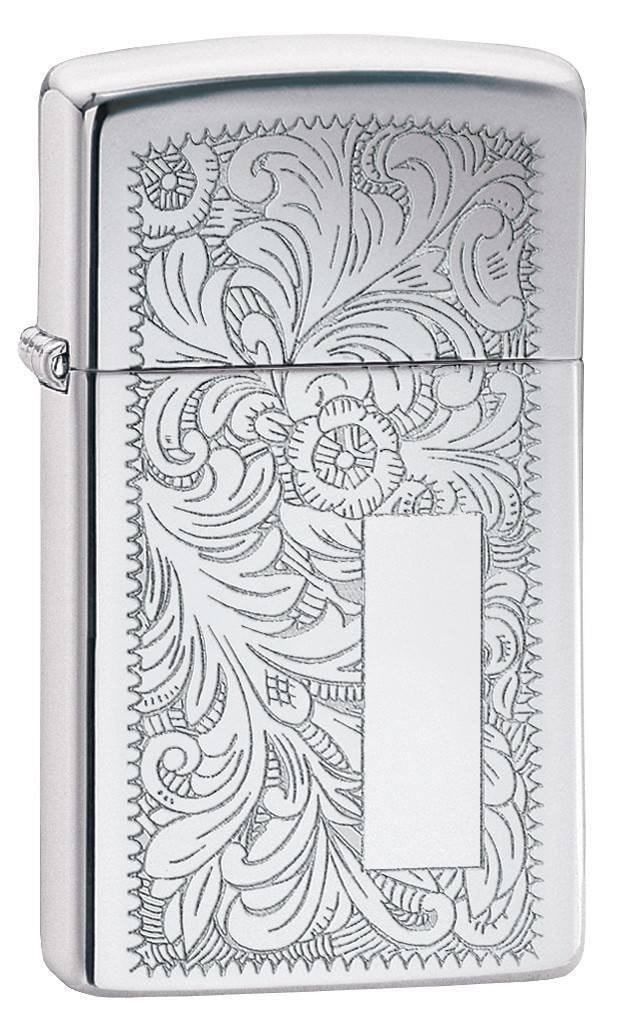 Zippo Lighter - Slim Venetian High Polish Chrome