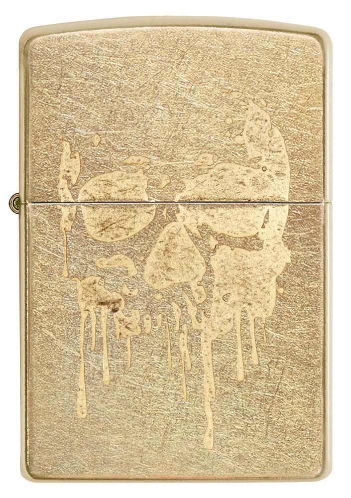 Zippo Lighter - Grunge Skull Gold Drip