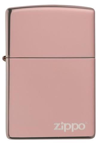 Zippo Lighter - Classic High Polish Rose Gold Zippo Logo