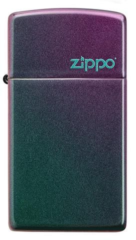 Zippo Lighter - Slim® Iridescent Zippo Logo