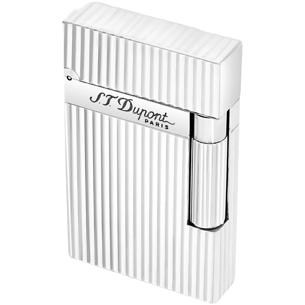 S.T. Dupont Ligne 2 Lighter – Vertical Guilloche Silver