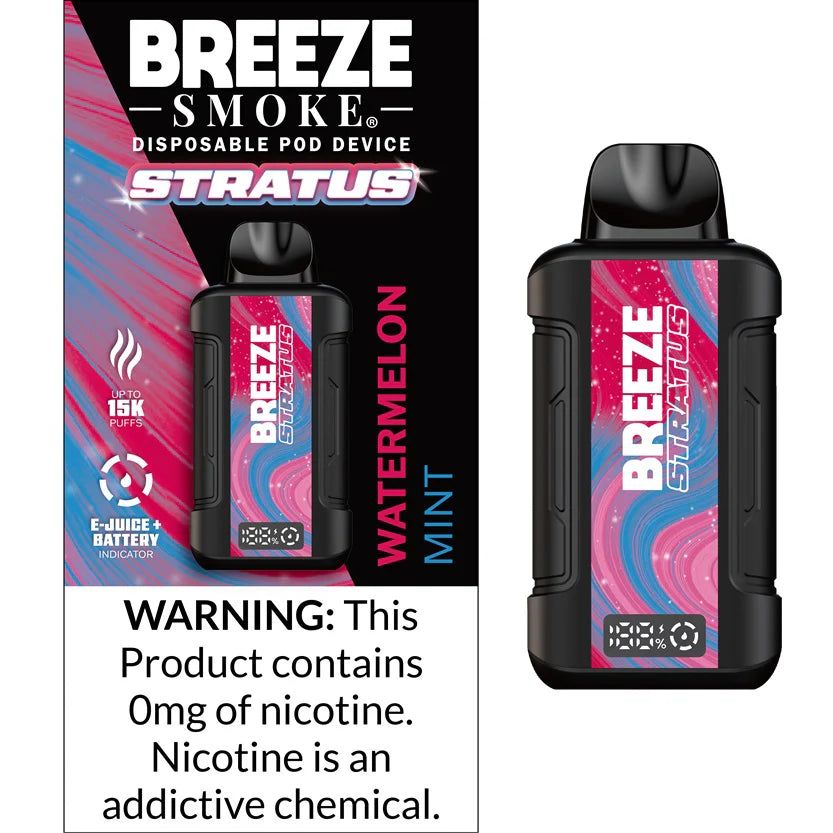 Breeze Stratus 0% Nicotine Disposable Vape – 15,000 Puffs