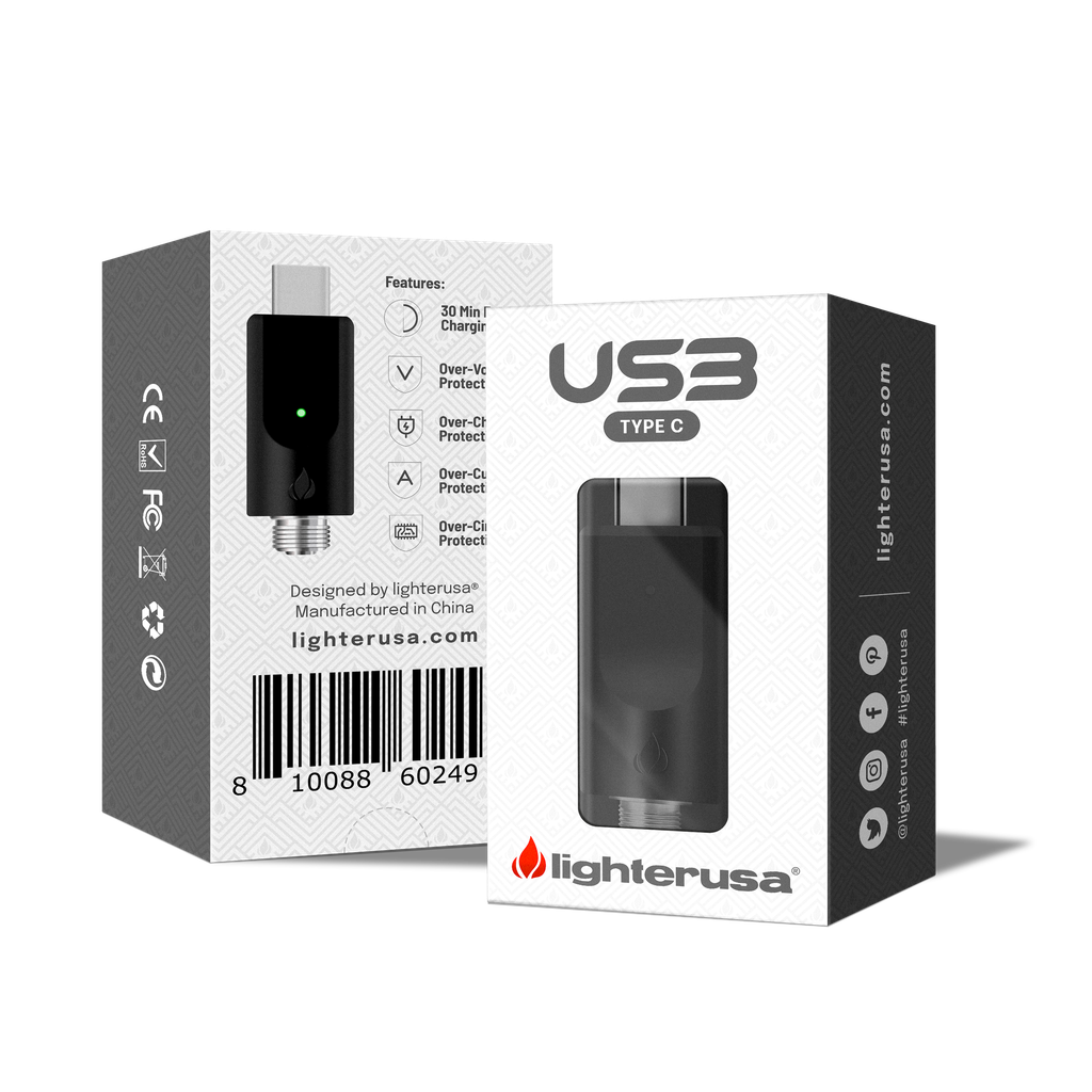 Lighter USA 510 Compatible Type C USB Charger - 2 Pack