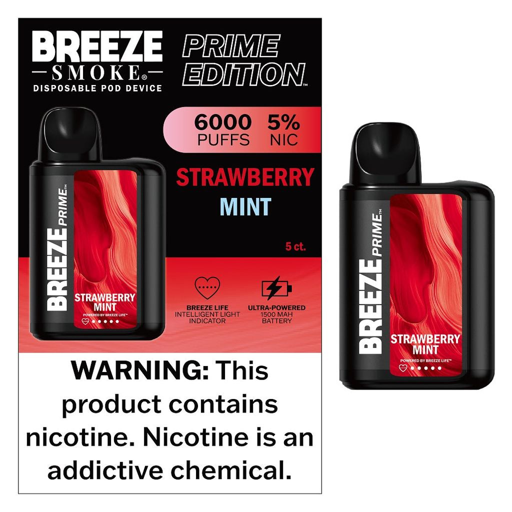 cherry cola vape breeze Prime Disposable 6000 Puffs Pack Size:10-Pack F: Gush Breeze Vape Nicotine Content