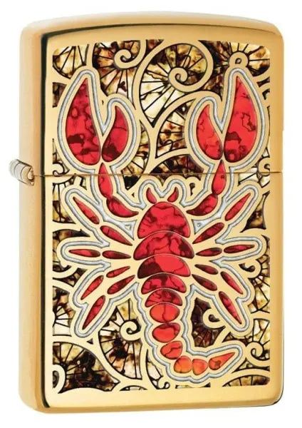 Zippo Lighter - Scorpion Shell High Polish Brass