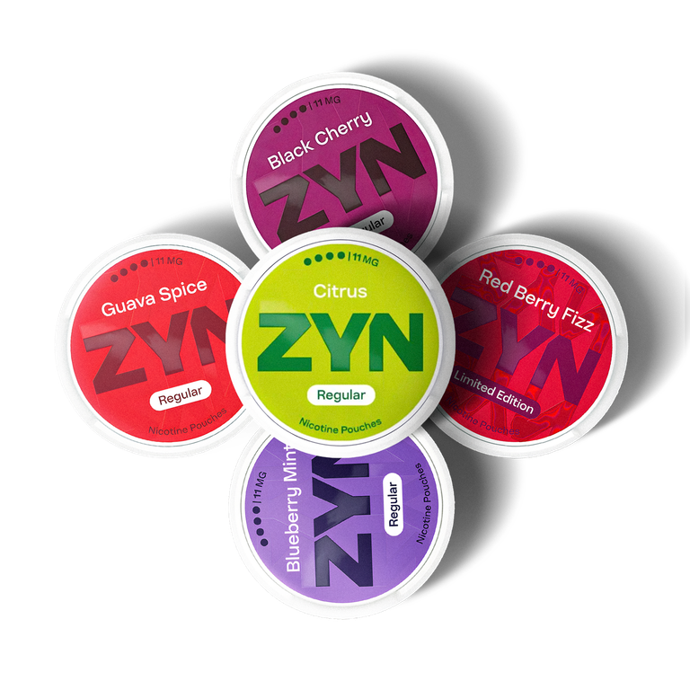 Five cans of ZYN nicotine pouches